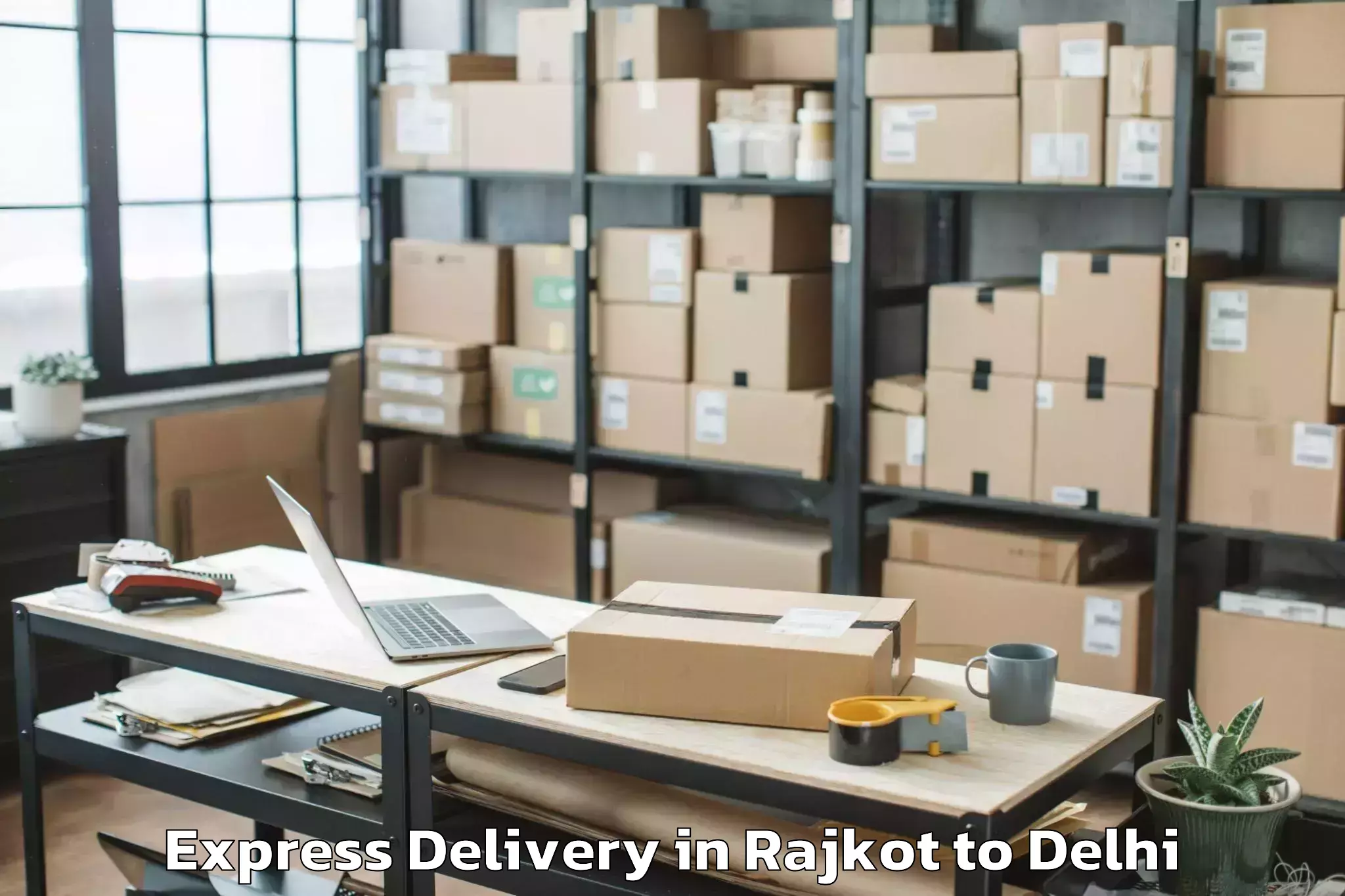 Efficient Rajkot to Defence Colony Express Delivery